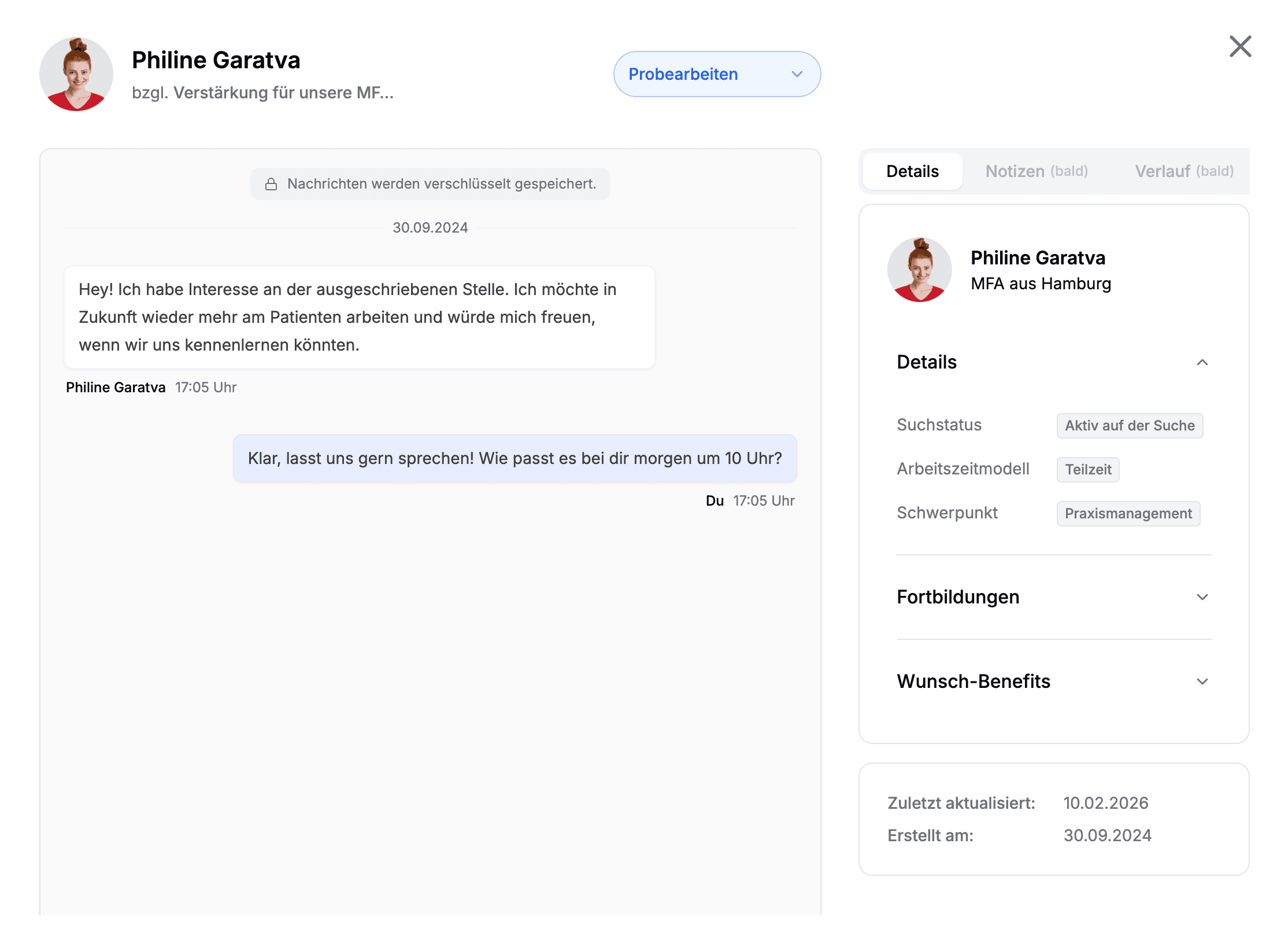 Chat auf medmingle