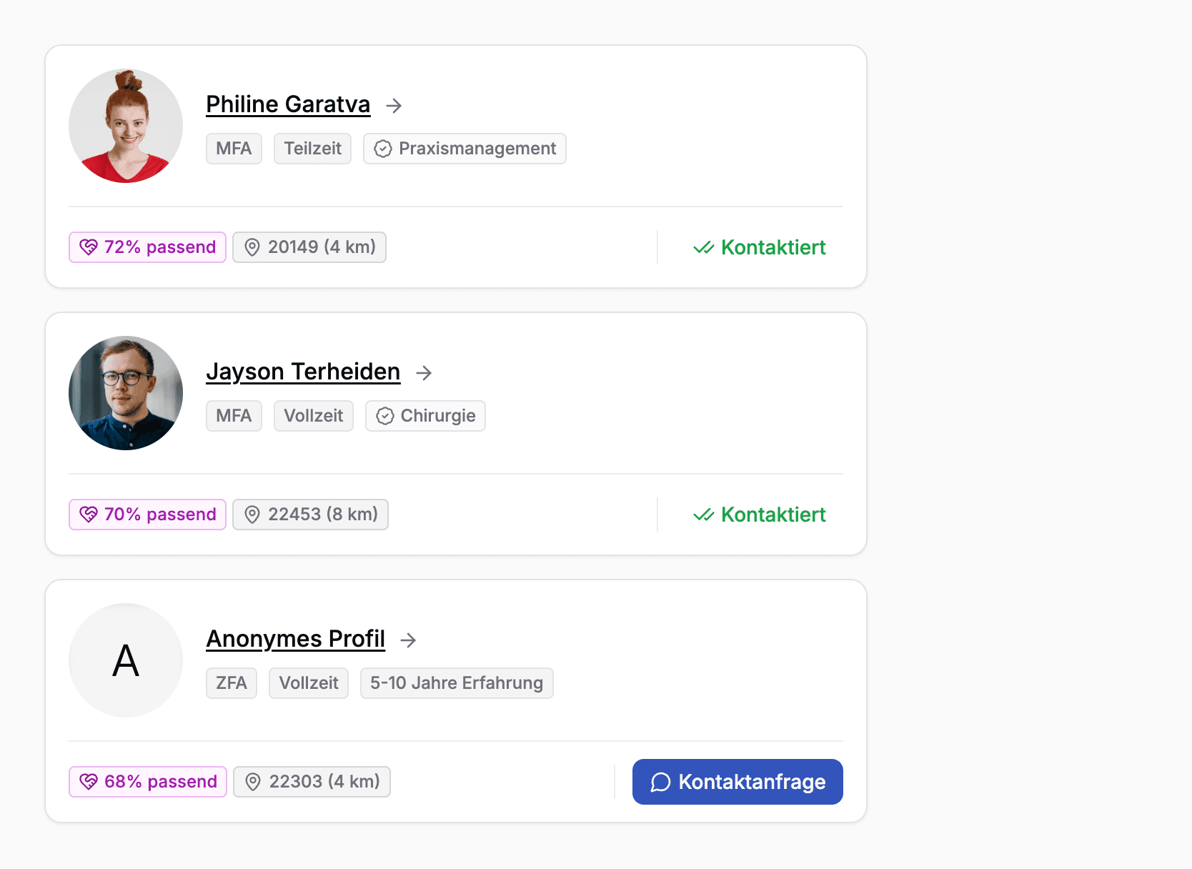 Relevanz Score auf medmingle